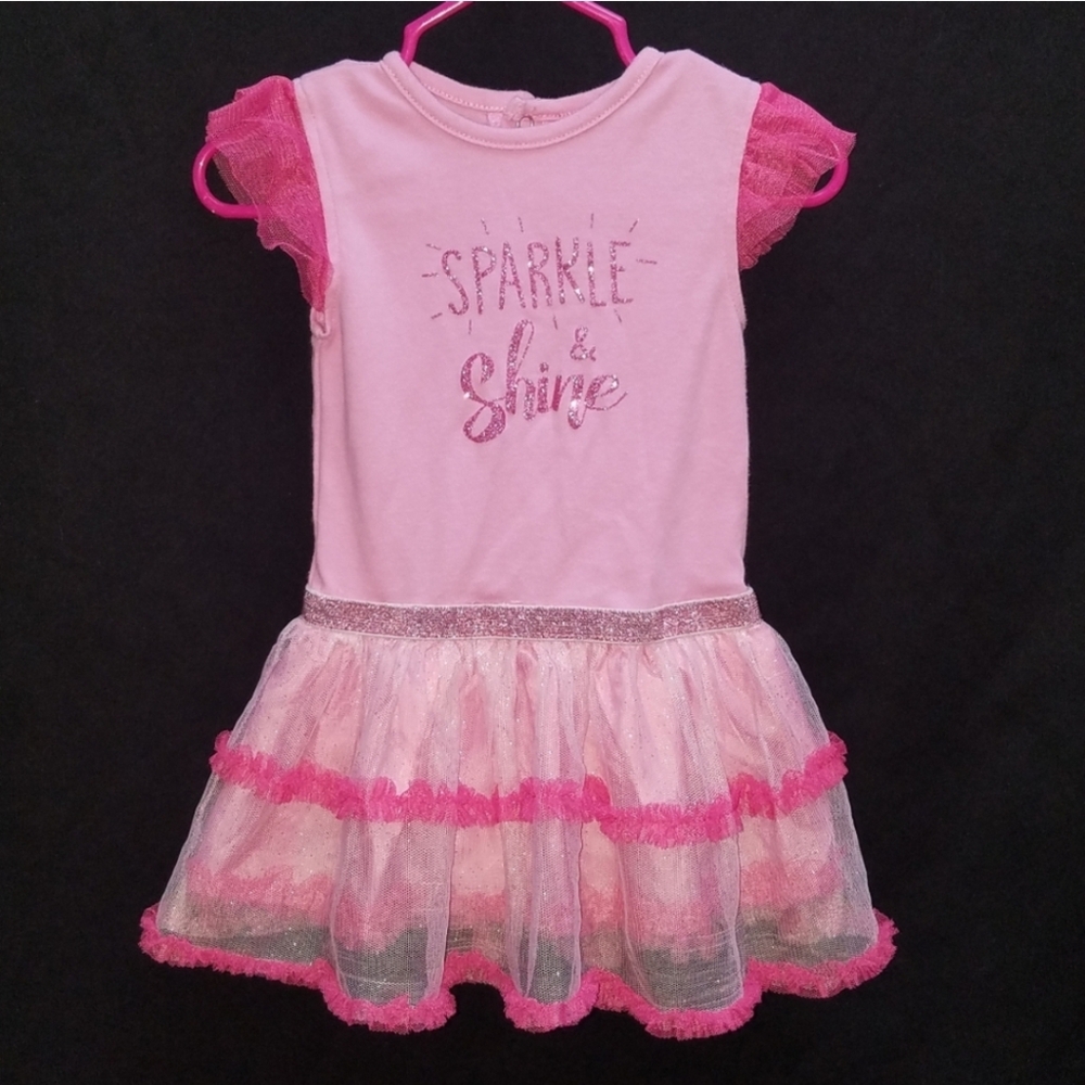 Tutu Dress Baby Girls Pink Onsie Dress Sparkle and Shine